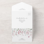 ほこりっぽいバラワイルドフラワーメドウフローラウェディングRSVP オールインワン招待状 (外側)