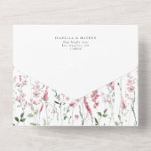 ほこりっぽいバラワイルドフラワーメドウフローラウェディングRSVP オールインワン招待状 (裏面)