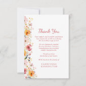 ほこりっぽいバラワイルドフラワー悔やみや弔慰ありがとう サンキューカード (正面)