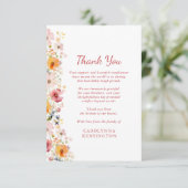 ほこりっぽいバラワイルドフラワー悔やみや弔慰ありがとう サンキューカード (スタンド正面)