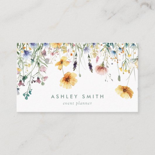 ほこりっぽいバラワイルドフラワー 名刺 (正面)