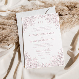 ほこりっぽいバラヴィンテージフローララインアートフレー結婚ム 招待状