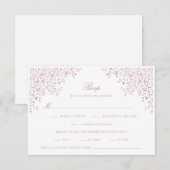 ほこりっぽいバラヴィンテージフローララインアート 出欠カード (正面/裏面)