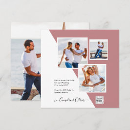 ほこりっぽいバラ写真結婚式QRコード救日付