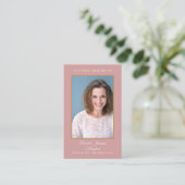 ほこりっぽいバラ写真葬儀記念祈りの言葉カード 名刺 (スタンド正面)