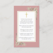 ほこりっぽいバラ写真葬儀記念祈りの言葉カード 名刺 (裏面)