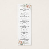 ほこりっぽいバラ写真追悼詩ブックマーク (裏面)