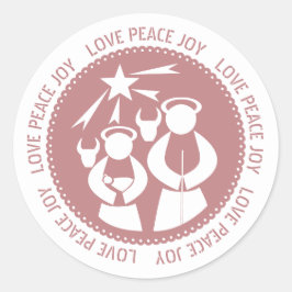 ほこりっぽいバラ出生シーン愛の平和の喜びクリスマス ラウンドシール