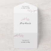 ほこりっぽいバラ分岐離れ秋の結婚式 オールインワン招待状 (外側)