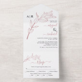 ほこりっぽいバラ分岐離れ秋の結婚式 オールインワン招待状 (内側)