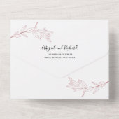 ほこりっぽいバラ分岐離れ秋の結婚式 オールインワン招待状 (裏面)