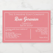 ほこりっぽいバラ及び白い防水石鹸の製品ラベル フードラベル (シングルラベル)