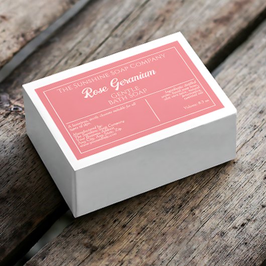 ほこりっぽいバラ及び白い防水石鹸の製品ラベル フードラベル