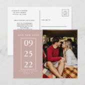 ほこりっぽいバラ変更日結婚写真の延期 ポストカード (正面/裏面)