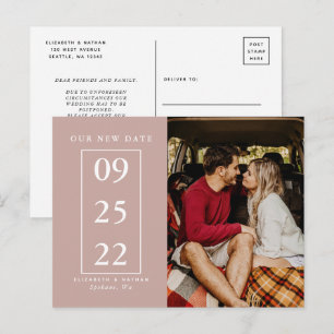 ほこりっぽいバラ変更日結婚写真の延期 ポストカード