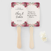 ほこりっぽいバラ幾何学的フローラ結婚ズサンキュー ハンドファン (正面&裏面)