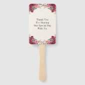 ほこりっぽいバラ幾何学的フローラ結婚ズサンキュー ハンドファン (裏面)