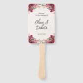 ほこりっぽいバラ幾何学的フローラ結婚ズサンキュー ハンドファン (正面)