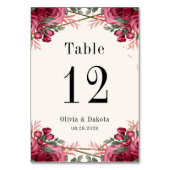 ほこりっぽいバラ幾何結婚フローラ テーブルナンバー (裏面)