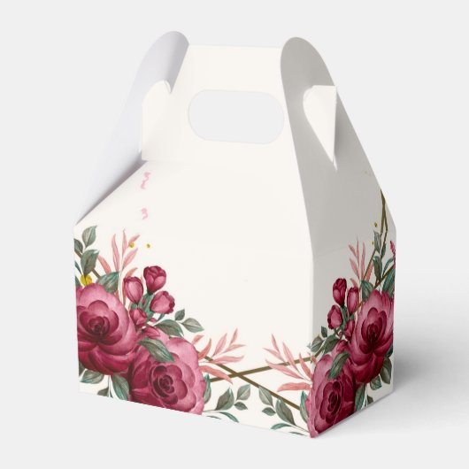 ほこりっぽいバラ幾何結婚フローラ フェイバーボックス (裏面サイド)