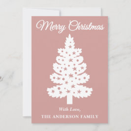 ほこりっぽいバラ手書きスクリプトクリスマスツリー シーズンカード