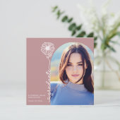 ほこりっぽいバラ手書きフローラ写真卒業 招待状 (スタンド正面)