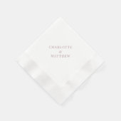 ほこりっぽいバラ文字結婚名前をカスタムする 縁ありカクテルナプキン (角)