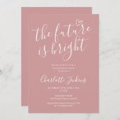 ほこりっぽいバラ未来は明るい卒業パーティー 招待状 (正面/裏面)