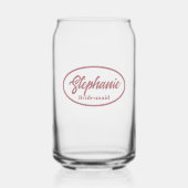 ほこりっぽいバラ様式化された名前のブライドメイドガラス ガラス缶 (正面)