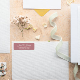 ほこりっぽいバラ様式化された名結婚前の差出人住所 ラベル