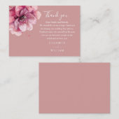 ほこりっぽいバラ水の色のフローラ結婚の感謝 プレイスカード (正面/裏面)