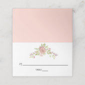 ほこりっぽいバラ水の色の花みすぼらしいシック プレイスカード (外部開封)