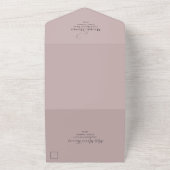 ほこりっぽいバラ水の色フローラRSVP食事の選択 オールインワン招待状 (外側)