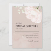 ほこりっぽいバラ水の色ブライダルシャワー招待 招待状 (正面)