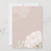 ほこりっぽいバラ水の色ブライダルシャワー招待 招待状 (裏面)