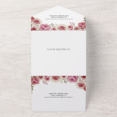 ほこりっぽいバラ水の色縁どフローラスパイ結婚ス オールインワン招待状 (外側)