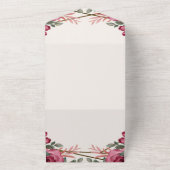 ほこりっぽいバラ水カラーフローラジオメト結婚リすべて オールインワン招待状 (外側)