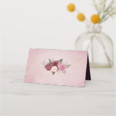 ほこりっぽいバラ水カラーフローラ プレイスカード (裏面)