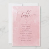 ほこりっぽいバラ水彩シーティングプランカードゲスト名 (正面)