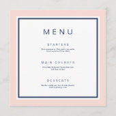 ほこりっぽいバラ水彩フローラモダンピンク結婚ズ メニュー (正面)