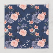 ほこりっぽいバラ水彩フローラモダンピンク結婚ズ メニュー (裏面)