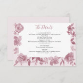 ほこりっぽいバラ水彩フローラ結婚の詳細 エンクロージャーカード (正面/裏面)