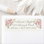 ほこりっぽいバラ水彩差出人住所ラベル ラベル (インサイチュ)