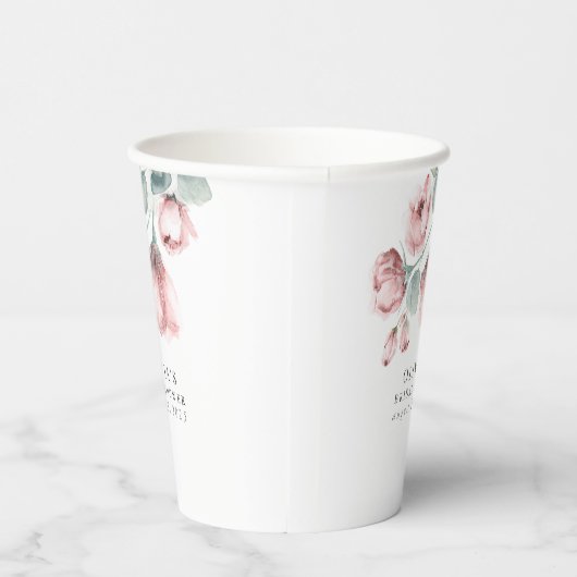 ほこりっぽいバラ水彩花エレガントパーティーシャワー 紙コップ (右)