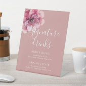 ほこりっぽいバラ水色フローラシグネチャードリンク 台座サイン (インサイチュ)