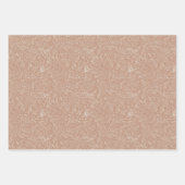 ほこりっぽいバラ深いピンクホワイトフラワーズシエレガントック ラッピングペーパーシート (正面3)