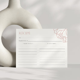 ほこりっぽいバラ牡丹ガーデンブライダルシャワーレシピカード ポストカード