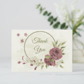 ほこりっぽいバラ白い花結婚植物学 サンキューカード (スタンド正面)