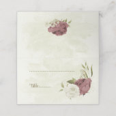 ほこりっぽいバラ白い花結婚植物学 プレイスカード (外部開封)