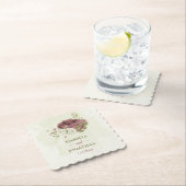 ほこりっぽいバラ白結婚花 ペーパーコースター (インサイチュ)